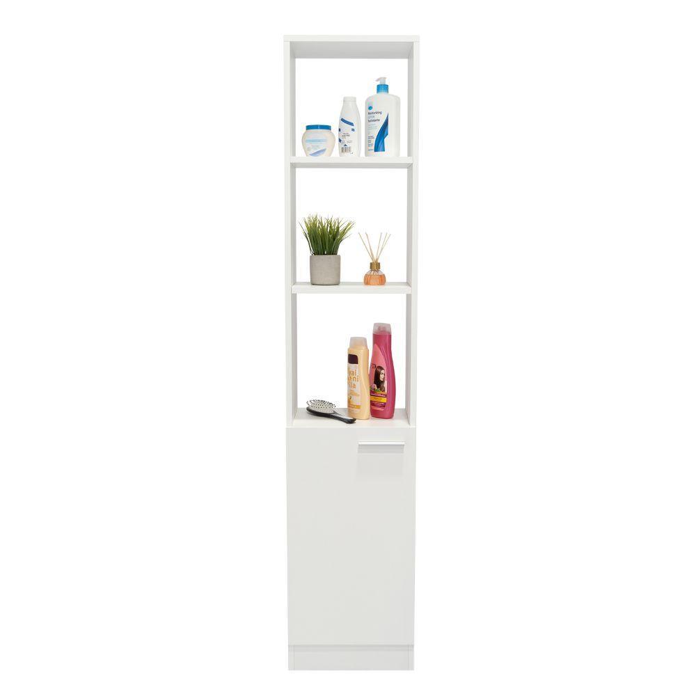 Mueble Esquinero Aqua, Blanco, con Variedad de Entrepaños - VIRTUAL MUEBLES