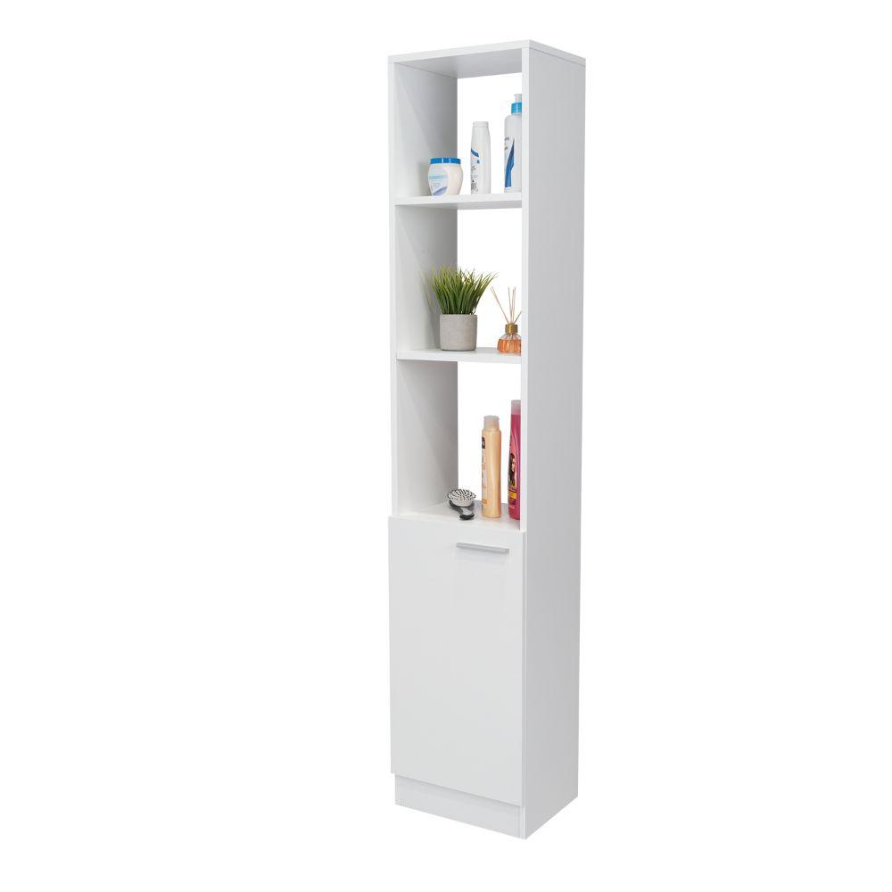 Mueble Esquinero Aqua, Blanco, con Variedad de Entrepaños - VIRTUAL MUEBLES