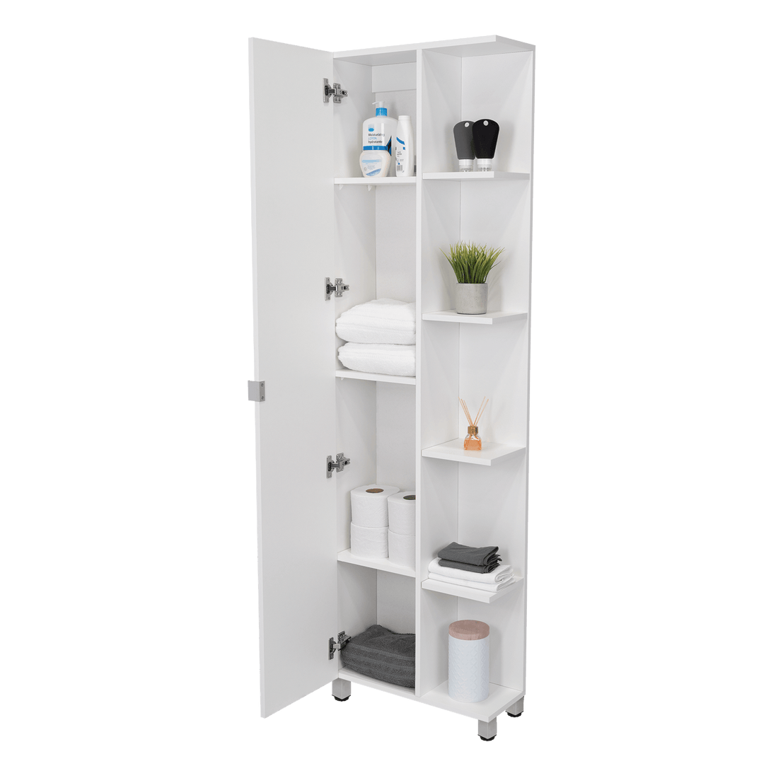 Mueble Esquinero Arán, Blanco Nevado, con Variedad de Entrepaños ZF - VIRTUAL MUEBLES