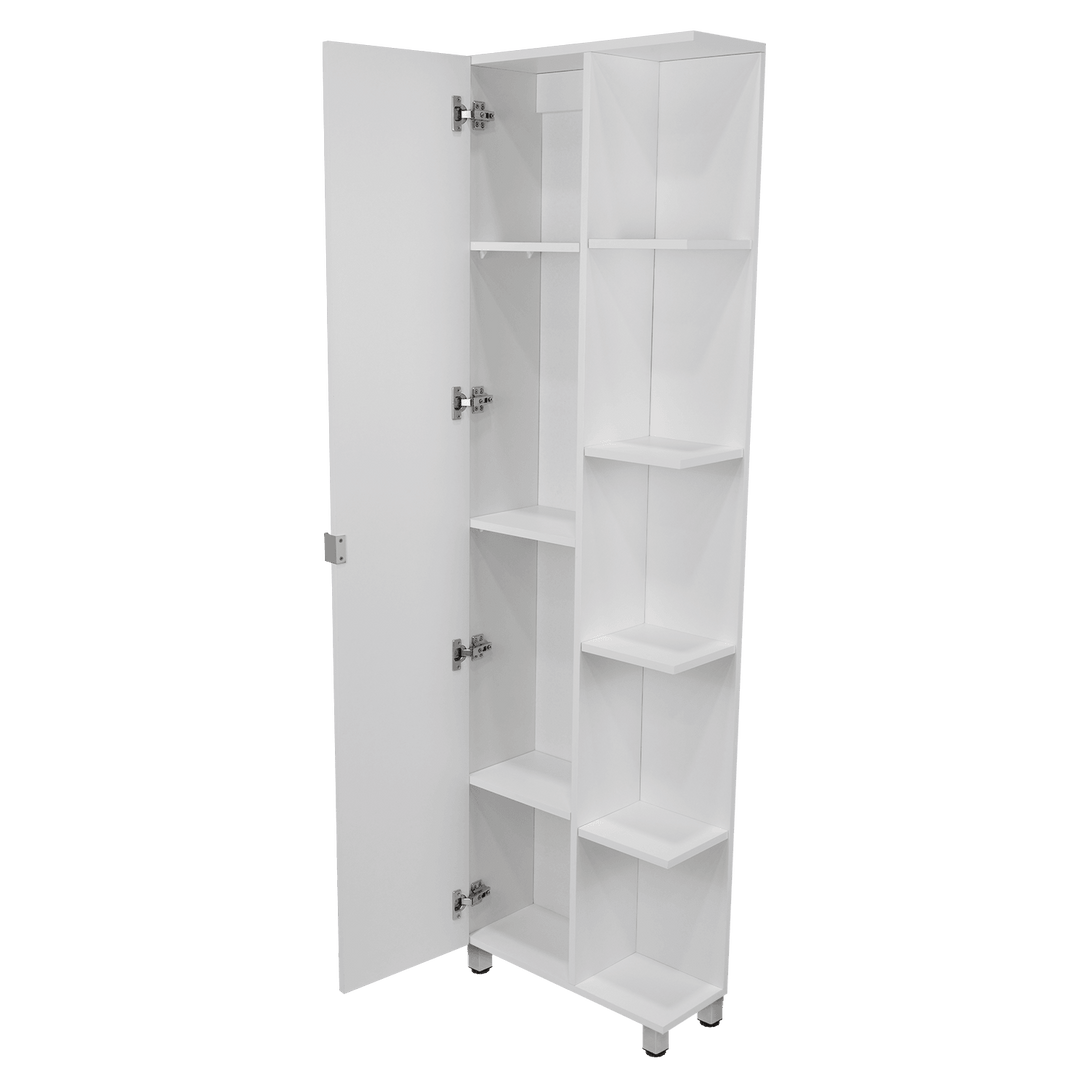 Mueble Esquinero Arán, Blanco Nevado, con Variedad de Entrepaños ZF - VIRTUAL MUEBLES