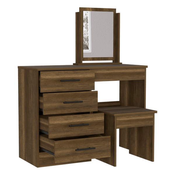 Mueble Tocador Wesley color Caramelo y Wengue para Habitación.