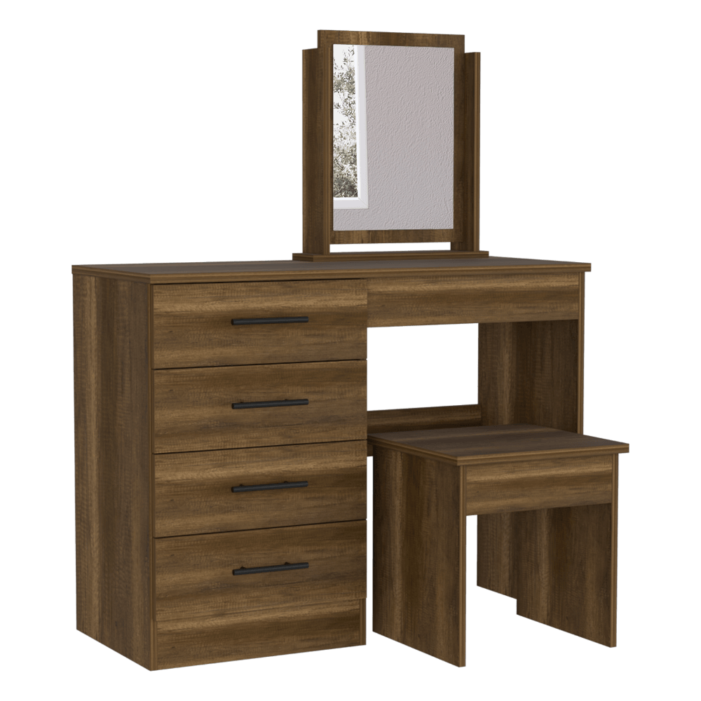 Mueble Tocador Wesley color Caramelo y Wengue para Habitación.