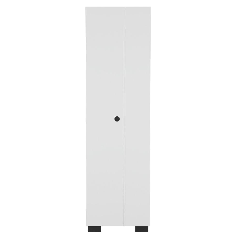 Mueble de Aseo Blake, Blanco, con Gran Espacio Para Almacenar articulos de Aseo y Colgadero de Escobas ZF - VIRTUAL MUEBLES