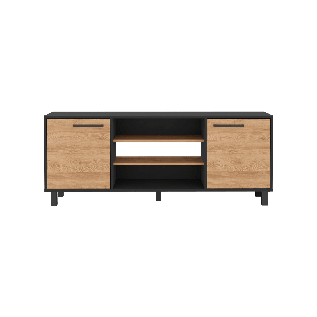 Mesa Para Tv Wesley, Wengue y Miel, con Espacio Para Televisor de 65 Pulgadas ZF - VIRTUAL MUEBLES