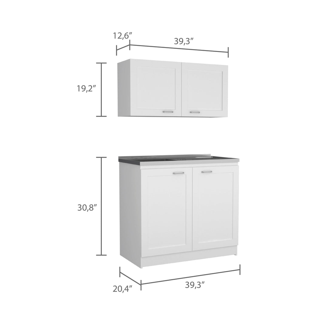 Cocina Integral Toronto, Blanco, Incluye Mesón Izquierdo - VIRTUAL MUEBLES