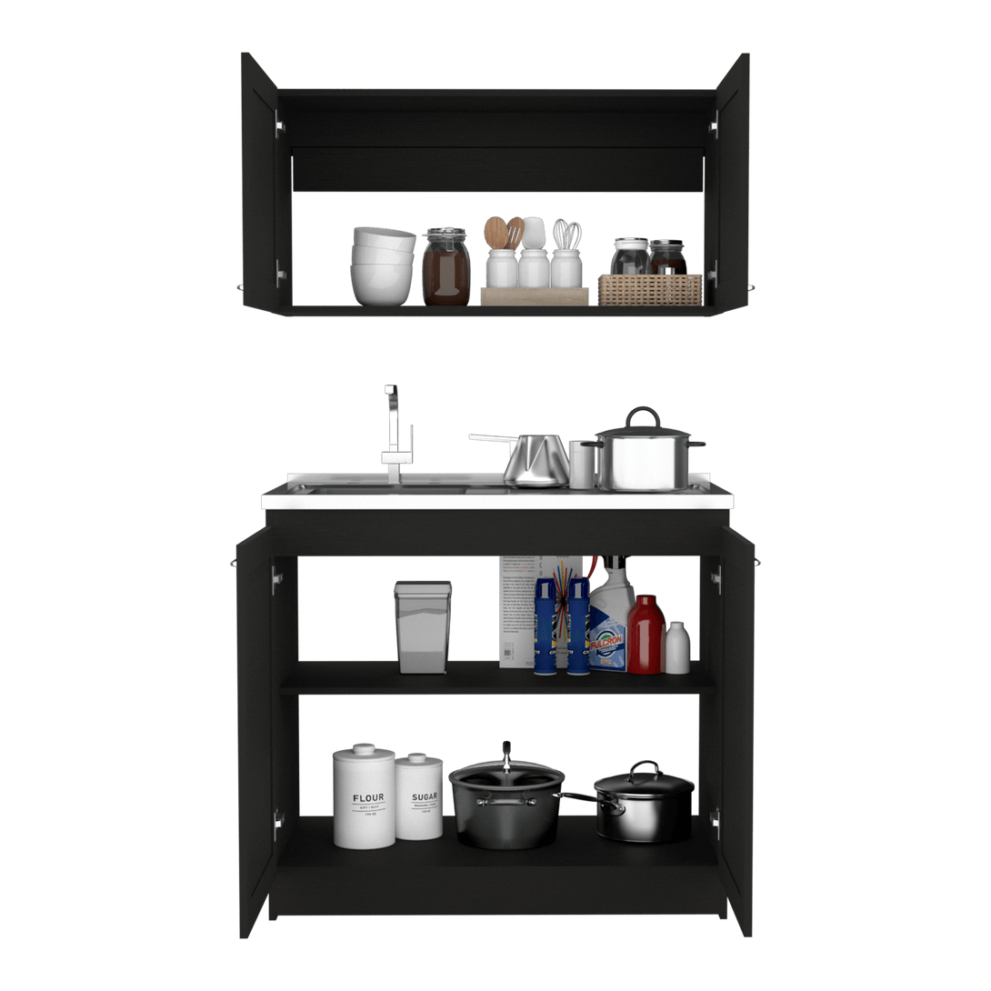 Cocina Integral Toronto, Wengue, Incluye Mesón Izquierdo ZF - VIRTUAL MUEBLES