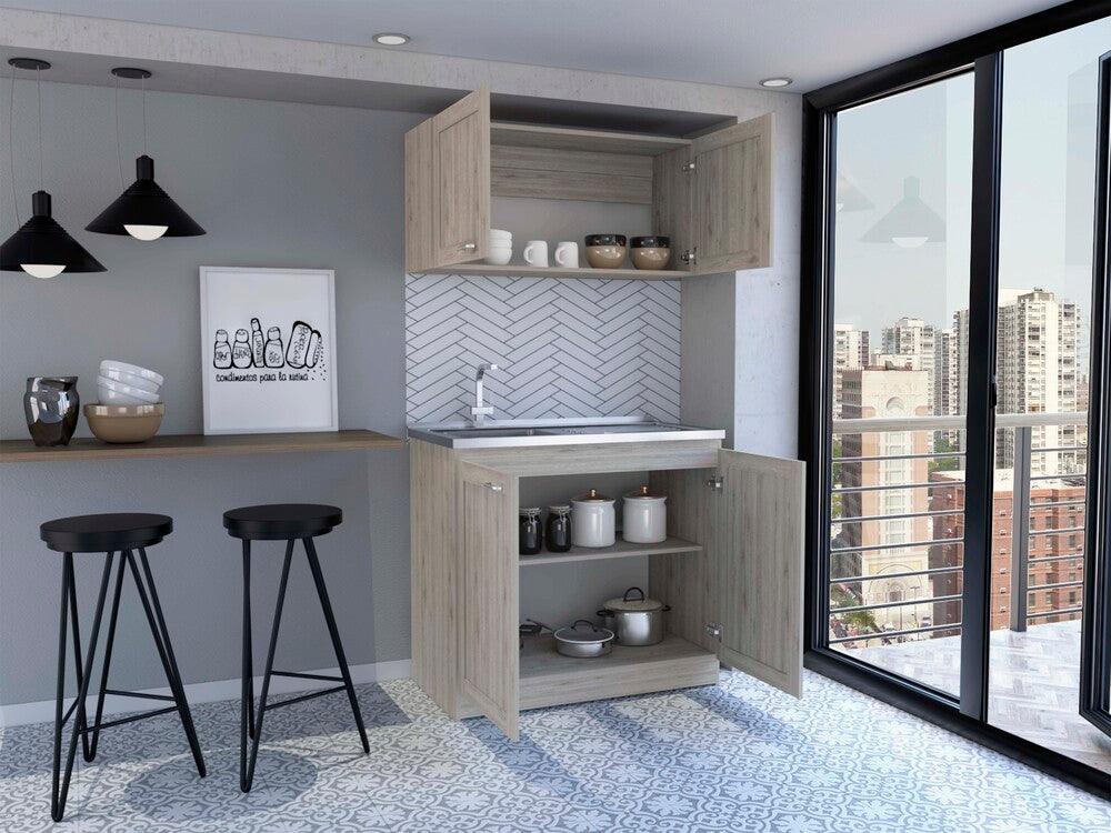 Cocina Integral Toronto, Humo, Incluye Mesón Izquierdo ZF - VIRTUAL MUEBLES