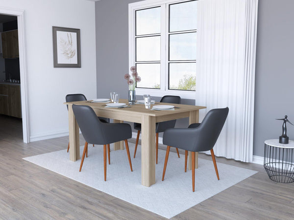 Comedor Amapola Beige Incluye Cuatro Sillas Negras.