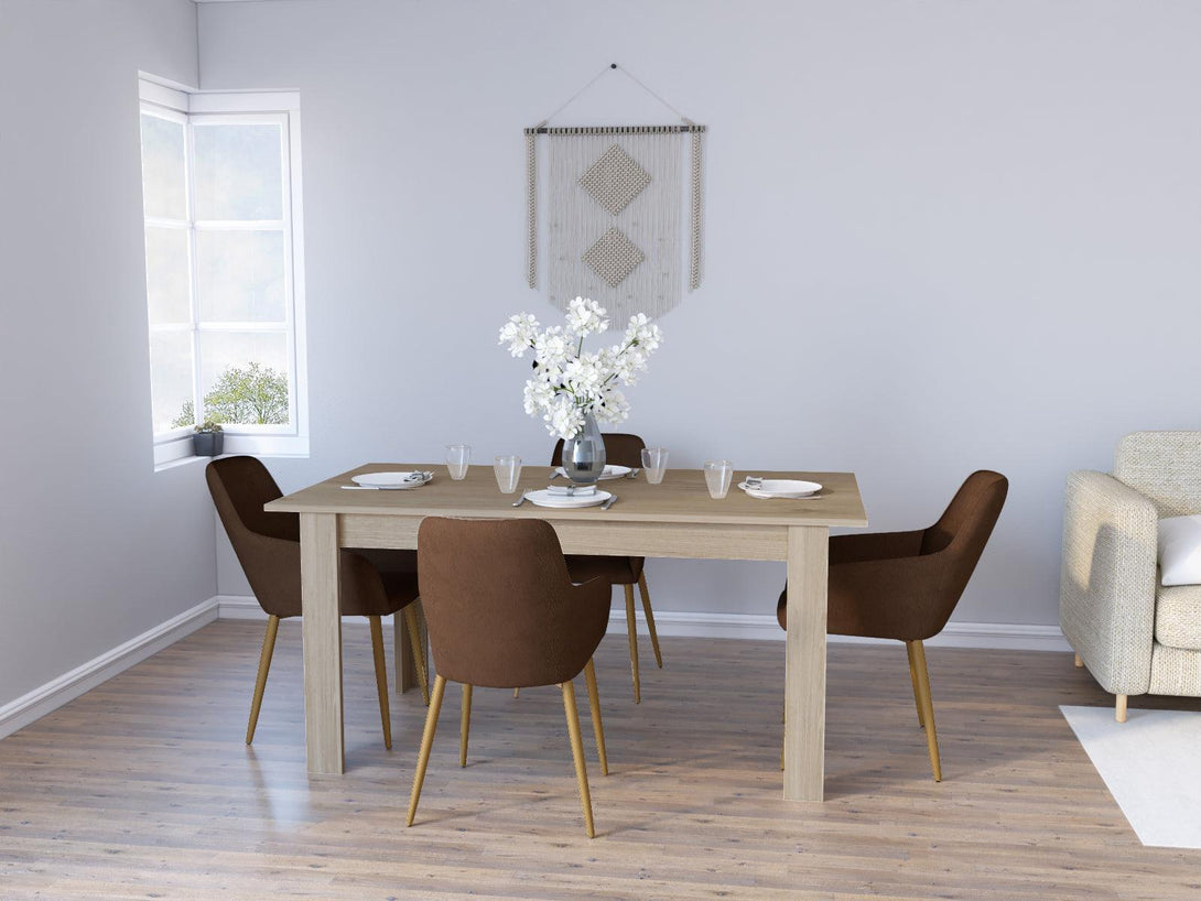 Comedor Lilac Beige Incluye Cuatro Sillas Chocolate y Café Claro.