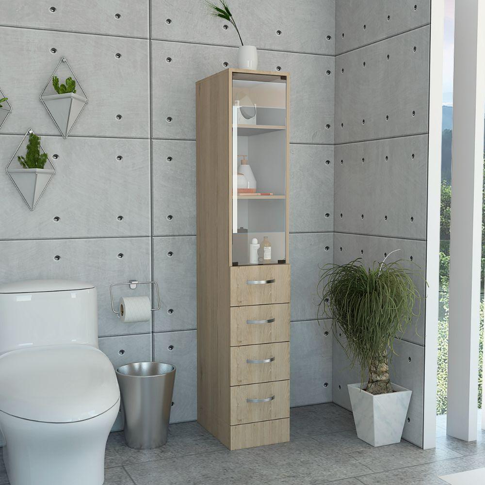 Mueble Auxiliar de Baño Picasso color Beige y Blanco para Baño.