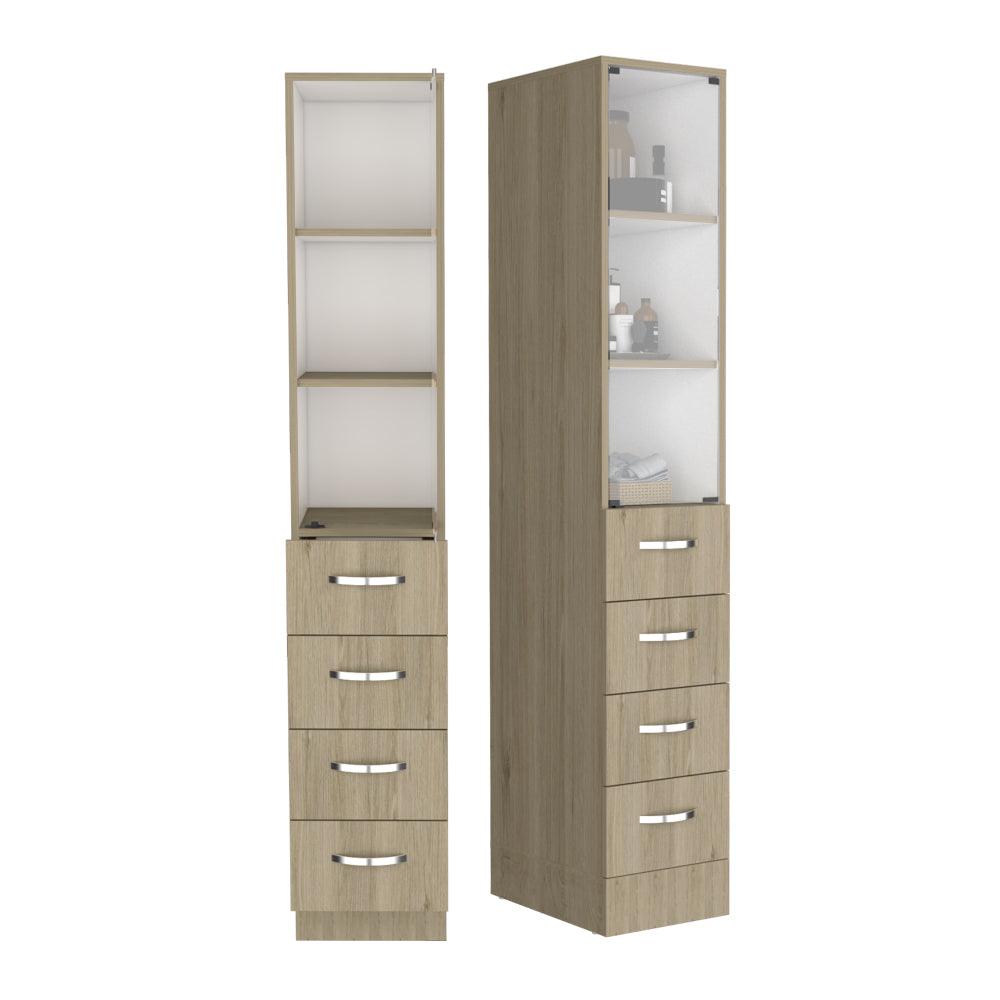 Organizador de Baño Picasso, Beige y Blanco, con Cuatro Cajones Deslizables ZF X2 - VIRTUAL MUEBLES