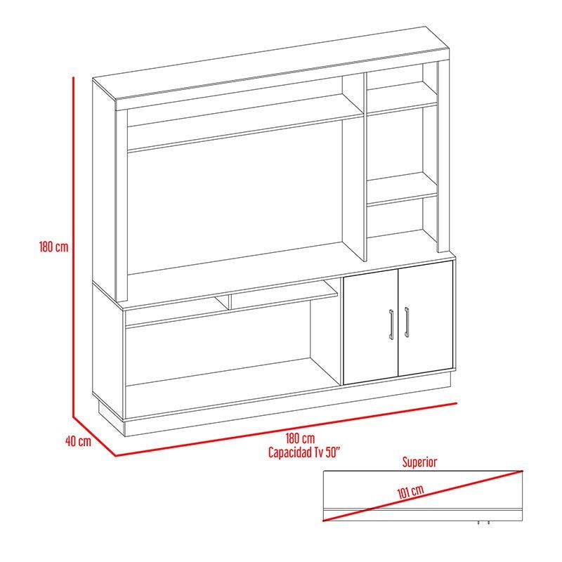 Combo para Sala Azufral, incluye Mesa para TV y Repisas.